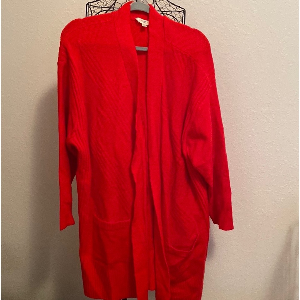Terra & Sky red cardigan size 3X